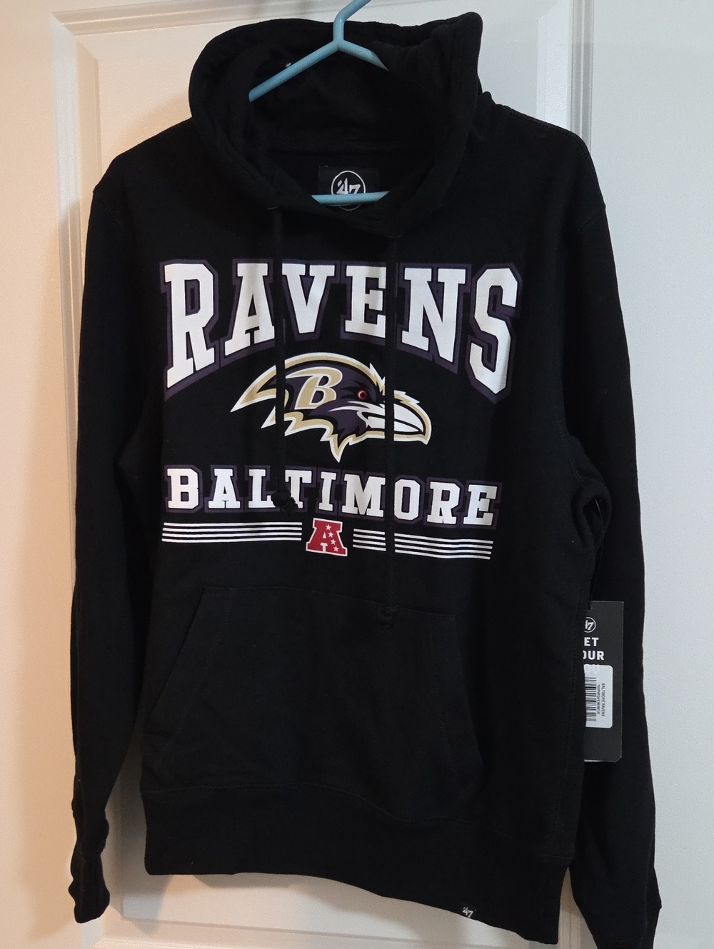 '47 Baltimore Ravens Black Pullover Hoodie with Team Logo